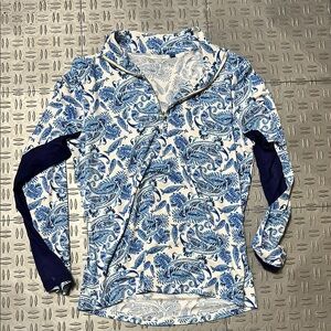Cabana Life Blue and White Swim Coverup sun shirt